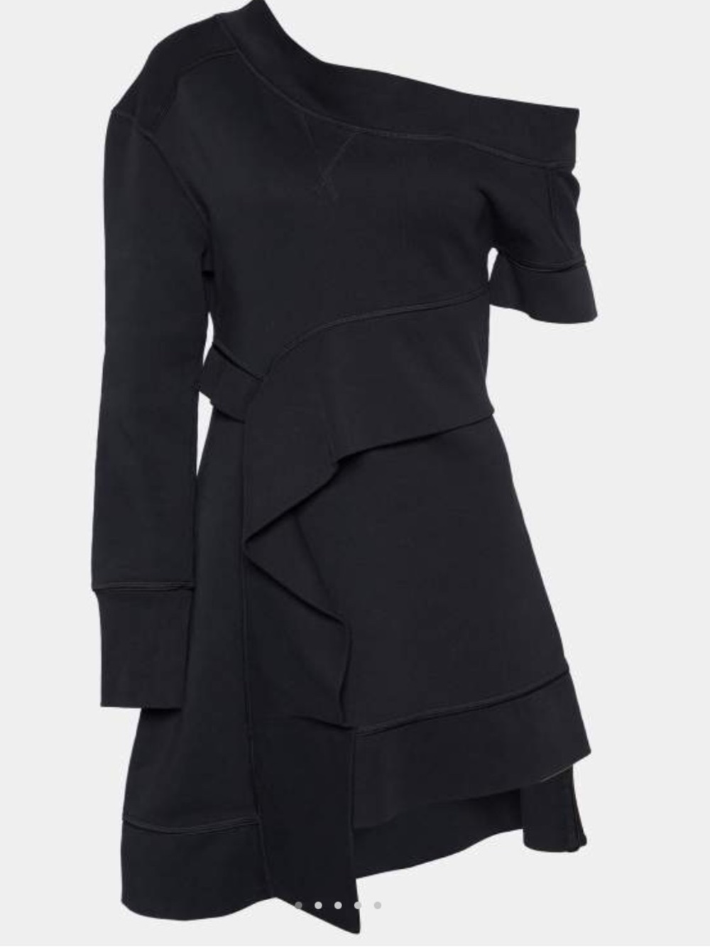 Burberry Black Cotton Knit Asymmetric Mini Dress Black Asymmetrical. New !
